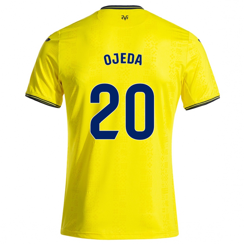 Kandiny Mujer Camiseta Thiago Ojeda #20 Amarillo Negro 1ª Equipación 2024/25 La Camisa Chile