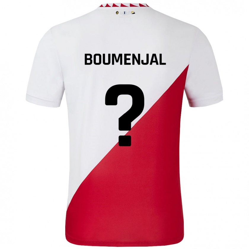 Kandiny Mujer Camiseta Achraf Boumenjal #0 Blanco Rojo 1ª Equipación 2024/25 La Camisa Chile