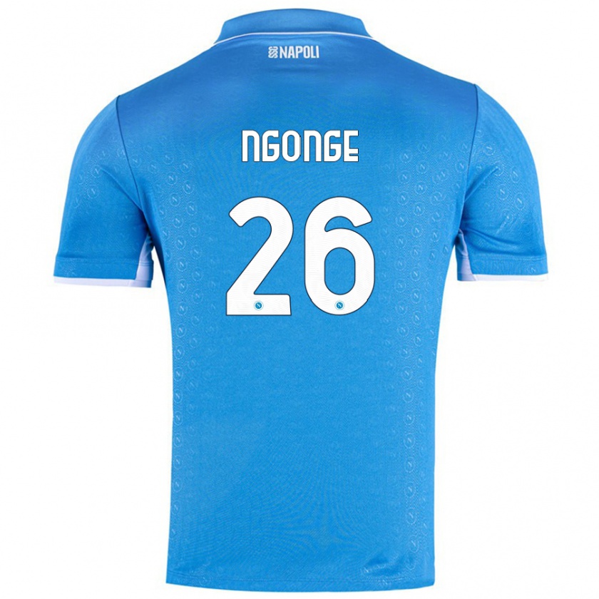 Kandiny Mujer Camiseta Cyril Ngonge #26 Azul Cielo 1ª Equipación 2024/25 La Camisa Chile