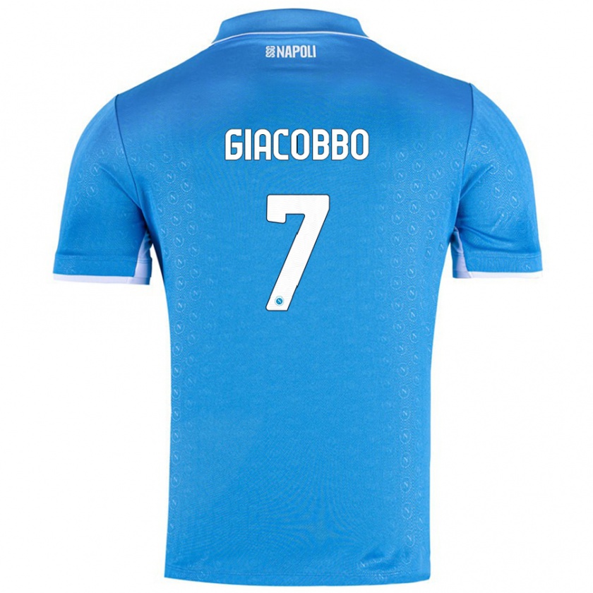 Kandiny Mujer Camiseta Giulia Giacobbo #7 Azul Cielo 1ª Equipación 2024/25 La Camisa Chile