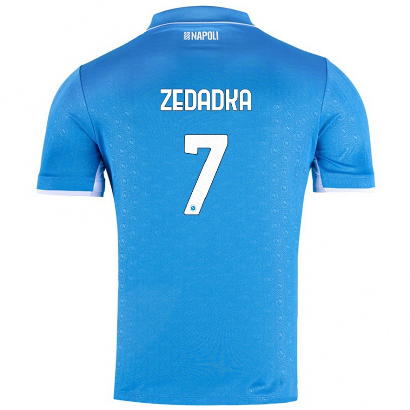 Kandiny Mujer Camiseta Karim Zedadka #7 Azul Cielo 1ª Equipación 2024/25 La Camisa Chile