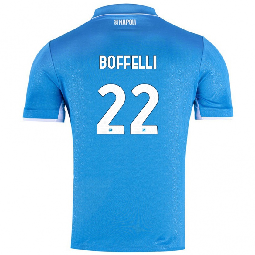 Kandiny Mujer Camiseta Valerio Boffelli #22 Azul Cielo 1ª Equipación 2024/25 La Camisa Chile