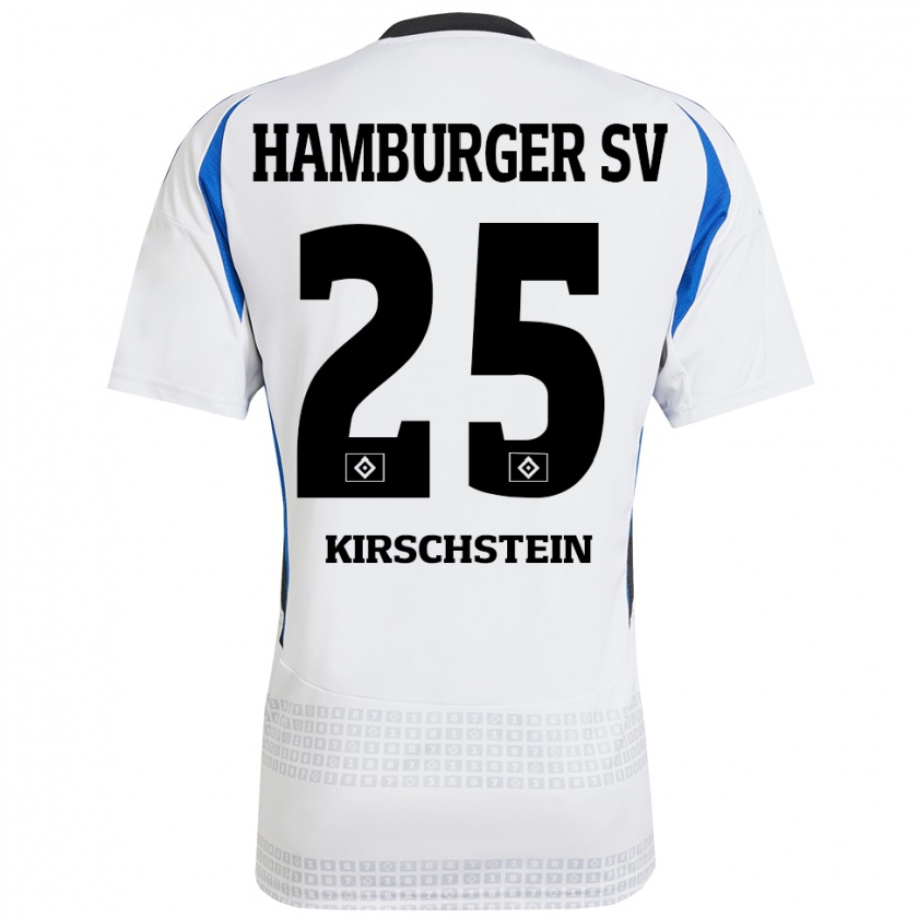 Kandiny Mujer Camiseta Merle Kirschstein #25 Blanco Azul 1ª Equipación 2024/25 La Camisa Chile