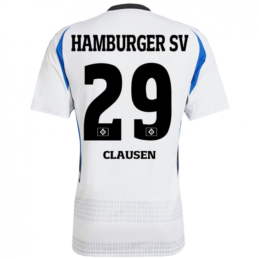 Kandiny Mujer Camiseta Lina Clausen #29 Blanco Azul 1ª Equipación 2024/25 La Camisa Chile