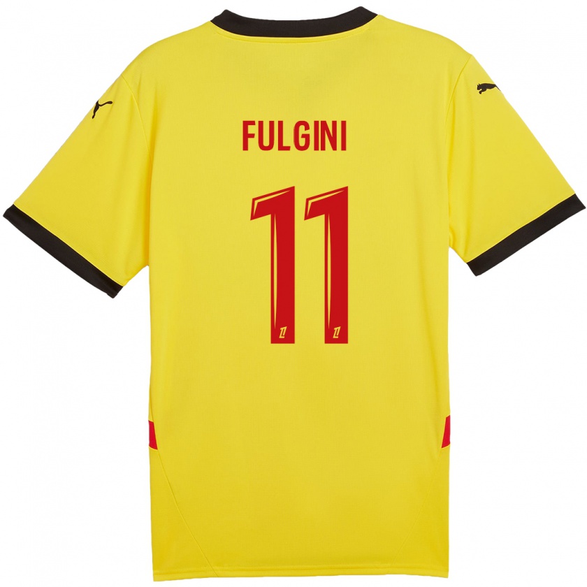 Kandiny Mujer Camiseta Angelo Fulgini #11 Amarillo Rojo 1ª Equipación 2024/25 La Camisa Chile