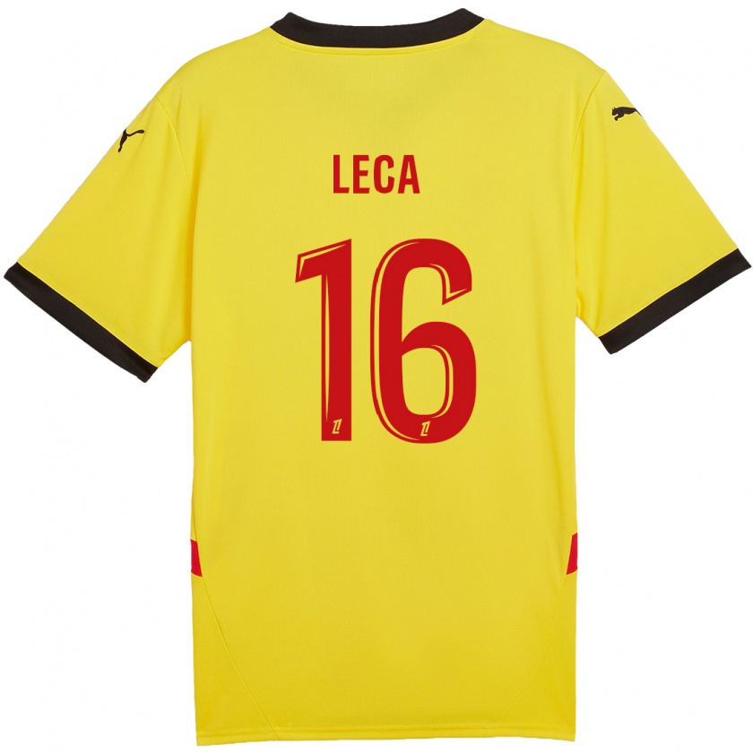 Kandiny Mujer Camiseta Jean-Louis Leca #16 Amarillo Rojo 1ª Equipación 2024/25 La Camisa Chile