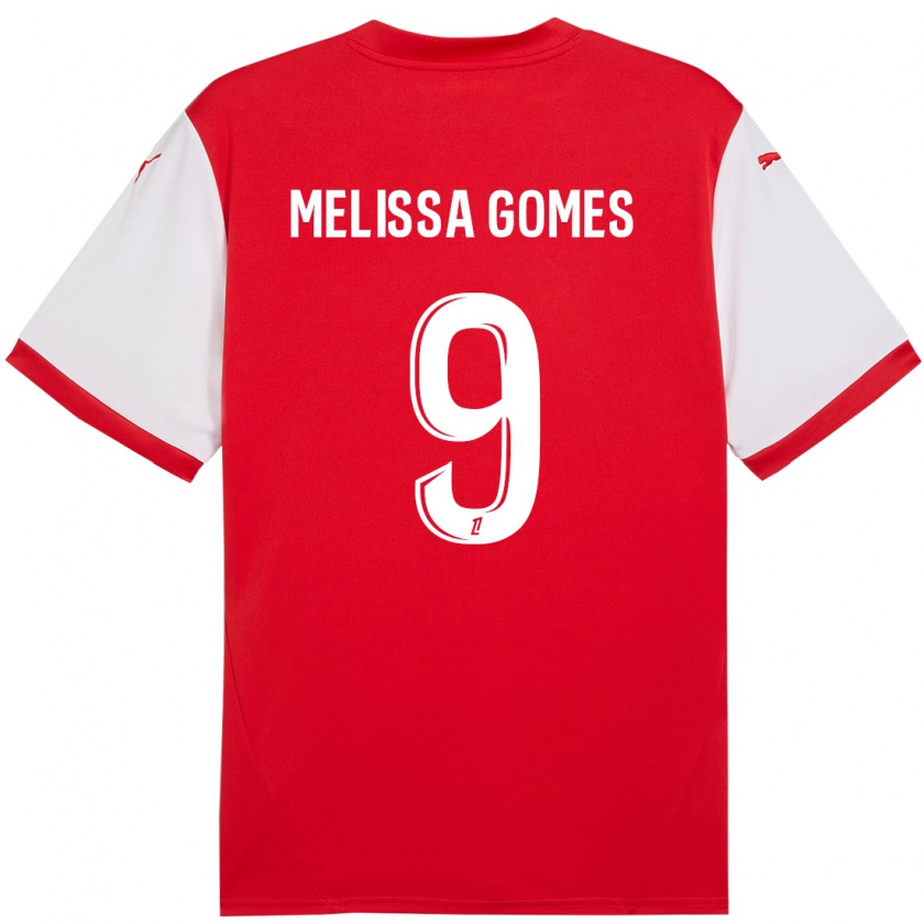 Kandiny Mujer Camiseta Melissa Ferreira Gomes #9 Rojo Blanco 1ª Equipación 2024/25 La Camisa Chile