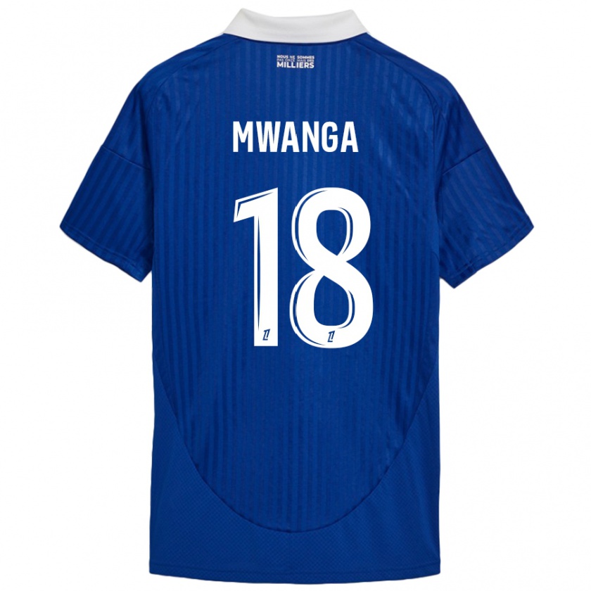 Kandiny Mujer Camiseta Junior Mwanga #18 Azul Blanco 1ª Equipación 2024/25 La Camisa Chile