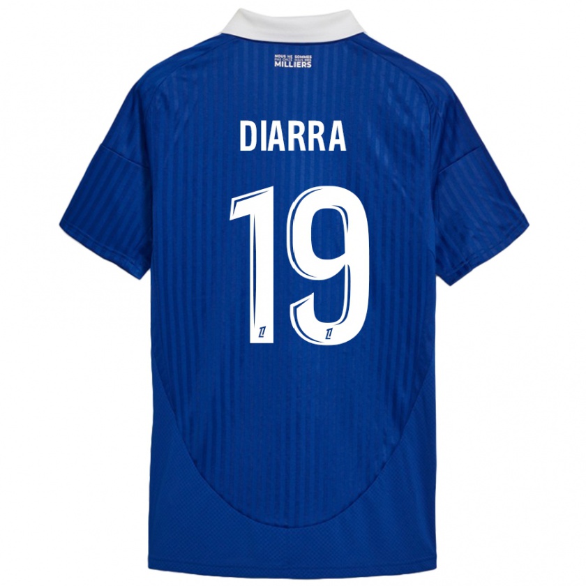 Kandiny Mujer Camiseta Habib Diarra #19 Azul Blanco 1ª Equipación 2024/25 La Camisa Chile