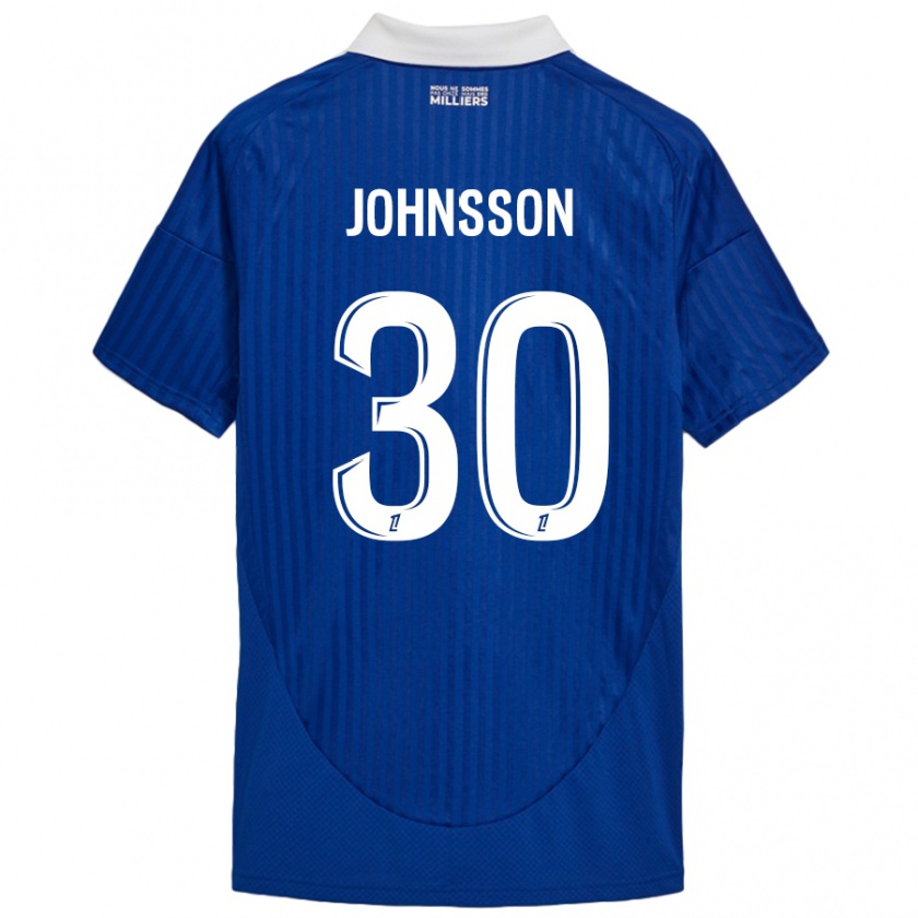 Kandiny Mujer Camiseta Karl-Johan Johnsson #30 Azul Blanco 1ª Equipación 2024/25 La Camisa Chile