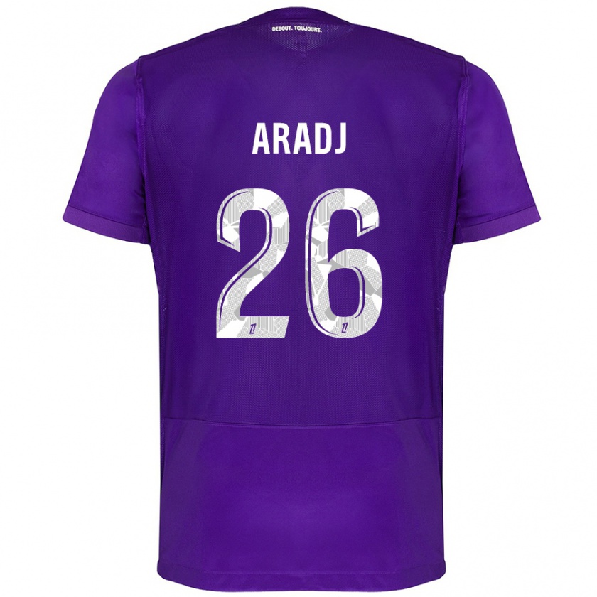 Kandiny Mujer Camiseta Ylies Aradj #26 Morado Blanco 1ª Equipación 2024/25 La Camisa Chile