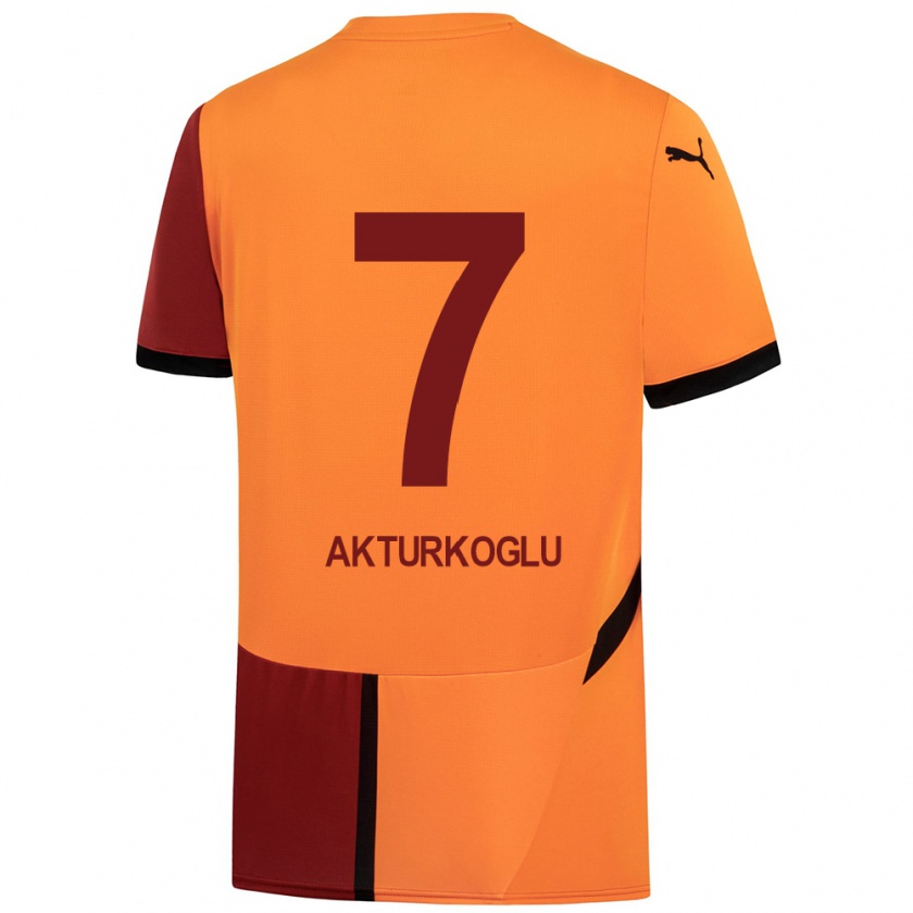 Kandiny Mujer Camiseta Kerem Aktürkoğlu #7 Amarillo Rojo 1ª Equipación 2024/25 La Camisa Chile