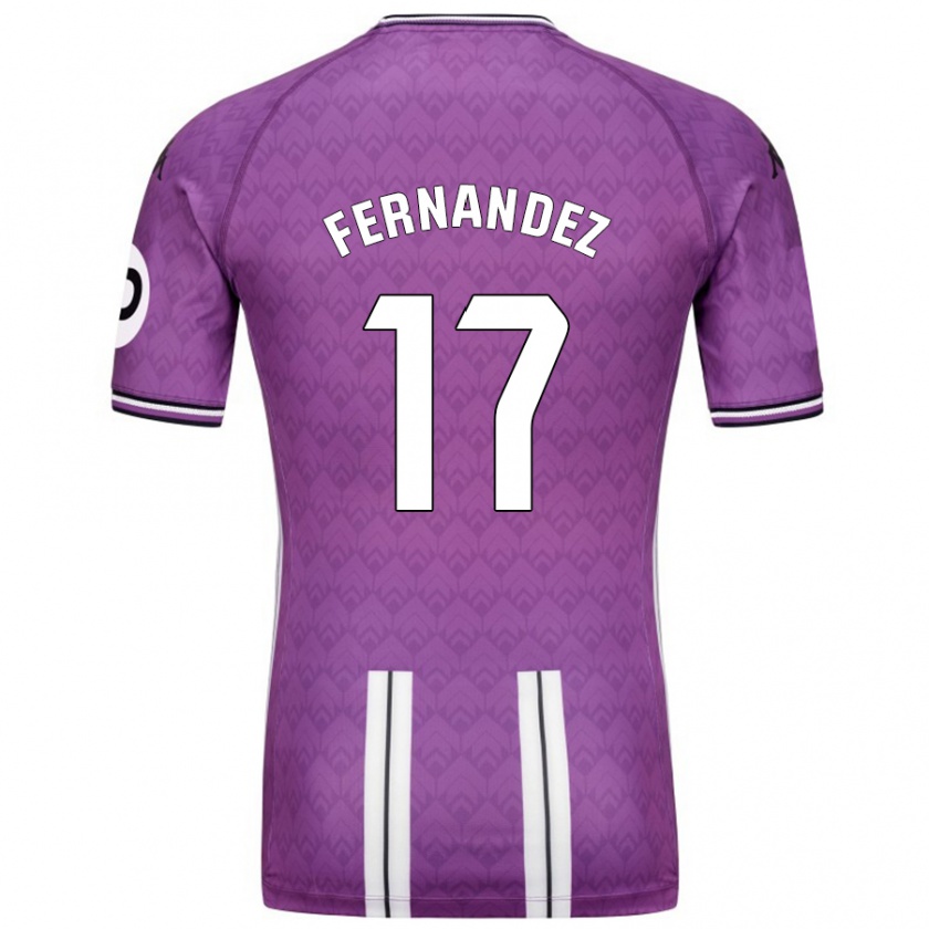 Kandiny Mujer Camiseta Dani Fernández #17 Púrpura Blanco 1ª Equipación 2024/25 La Camisa Chile