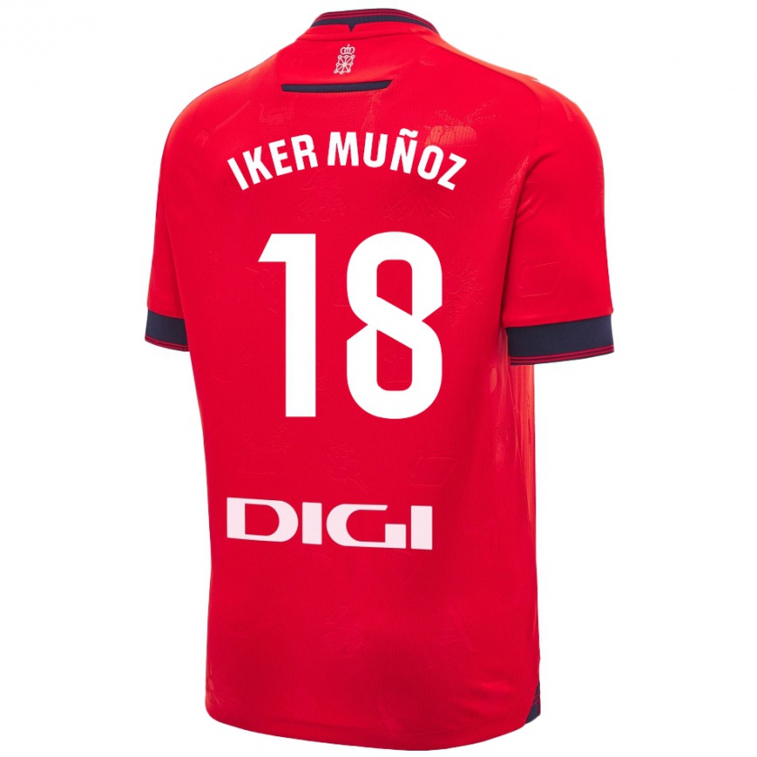 Kandiny Mujer Camiseta Iker Muñoz #18 Rojo Blanco 1ª Equipación 2024/25 La Camisa Chile