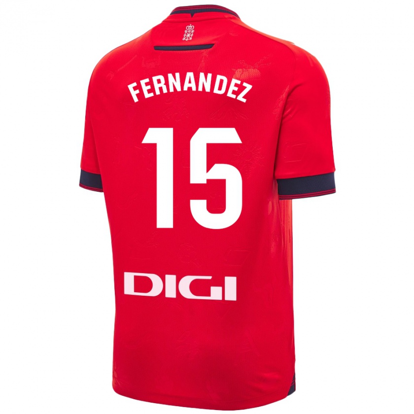 Kandiny Mujer Camiseta Leyre Fernández Sánchez #15 Rojo Blanco 1ª Equipación 2024/25 La Camisa Chile