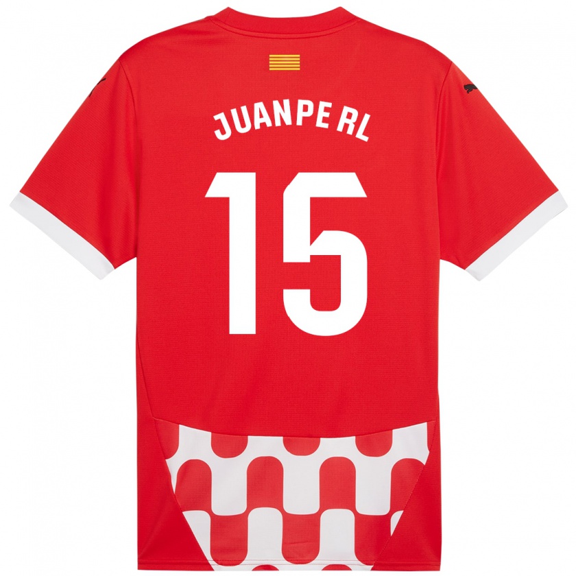 Kandiny Mujer Camiseta Juanpe #15 Rojo Blanco 1ª Equipación 2024/25 La Camisa Chile