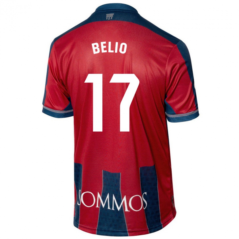 Kandiny Mujer Camiseta Marta Belio #17 Rojo Azul 1ª Equipación 2024/25 La Camisa Chile