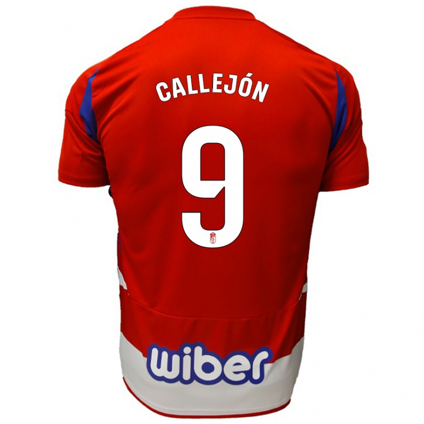 Kandiny Mujer Camiseta José Callejón #9 Rojo Blanco Azul 1ª Equipación 2024/25 La Camisa Chile