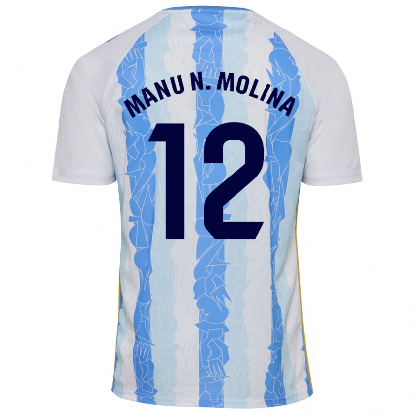 Kandiny Mujer Camiseta Manu Molina #12 Blanco Azul 1ª Equipación 2024/25 La Camisa Chile