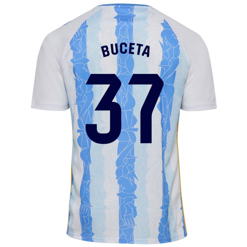 Kandiny Mujer Camiseta Ana Buceta #37 Blanco Azul 1ª Equipación 2024/25 La Camisa Chile