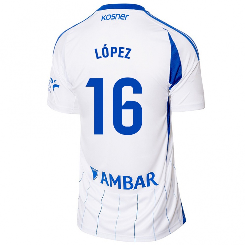 Kandiny Mujer Camiseta Juan López #16 Rojo Blanco 1ª Equipación 2024/25 La Camisa Chile