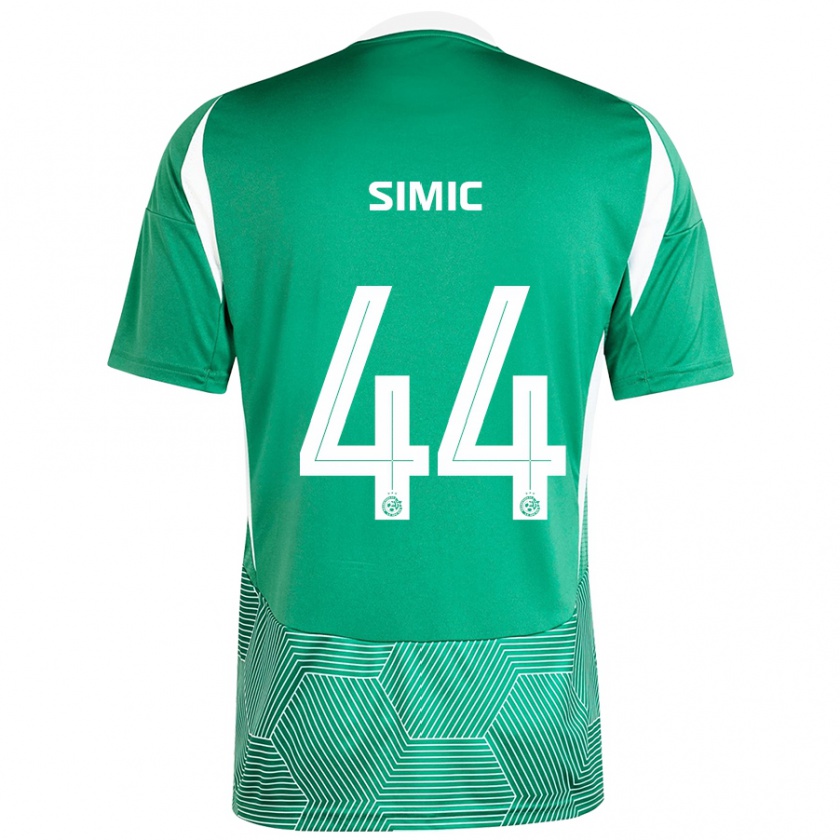 Kandiny Mujer Camiseta Lorenco Simic #44 Verde Blanco 1ª Equipación 2024/25 La Camisa Chile