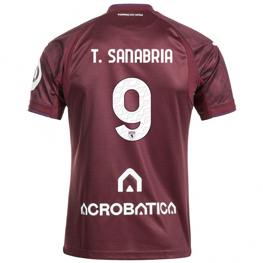 Kandiny Mujer Camiseta Antonio Sanabria #9 Granate Blanco 1ª Equipación 2024/25 La Camisa Chile