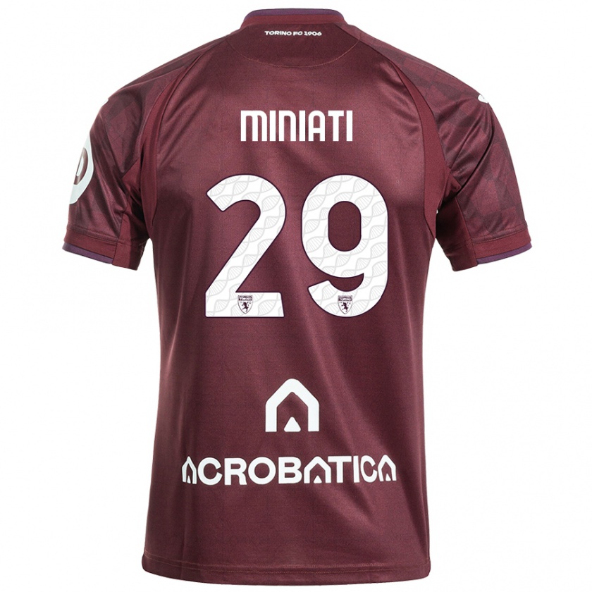 Kandiny Mujer Camiseta Elisa Miniati #29 Granate Blanco 1ª Equipación 2024/25 La Camisa Chile