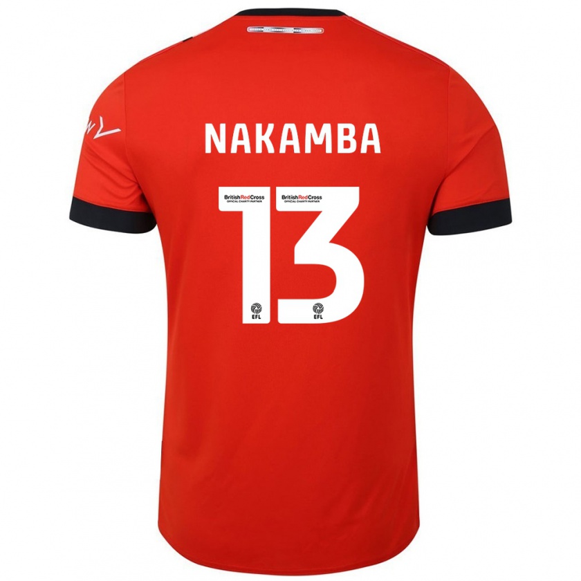 Kandiny Mujer Camiseta Marvelous Nakamba #13 Naranja Negro 1ª Equipación 2024/25 La Camisa Chile