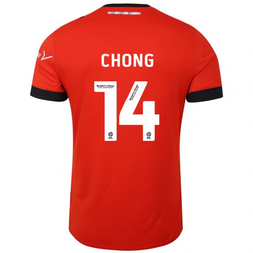 Kandiny Mujer Camiseta Tahith Chong #14 Naranja Negro 1ª Equipación 2024/25 La Camisa Chile