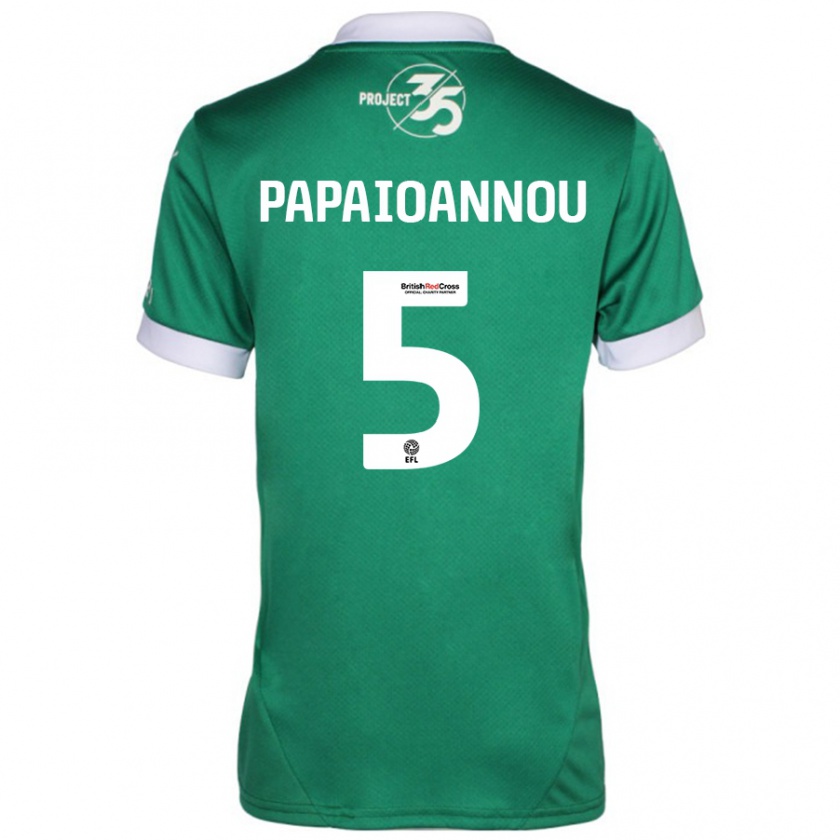 Kandiny Mujer Camiseta Panagiota Papaioannou #5 Verde Blanco 1ª Equipación 2024/25 La Camisa Chile