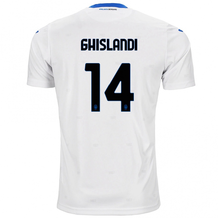 Kandiny Mujer Camiseta Davide Ghislandi #14 Blanco 2ª Equipación 2024/25 La Camisa Chile