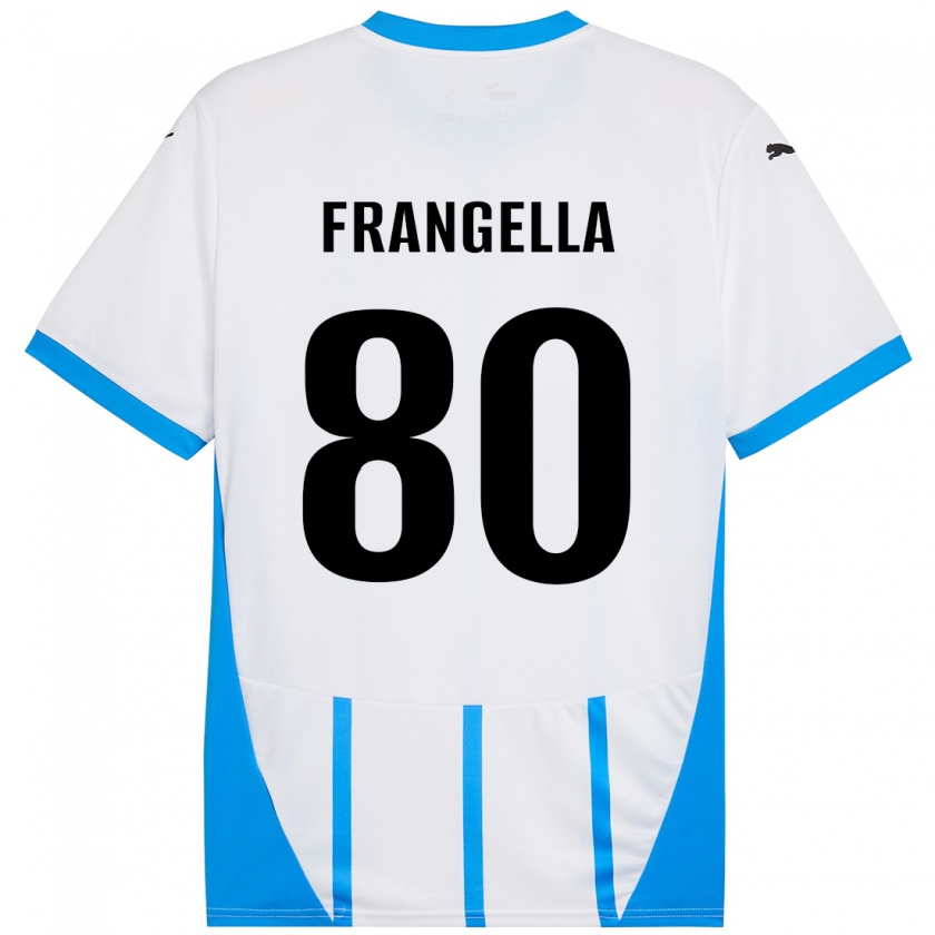 Kandiny Mujer Camiseta Christian Frangella #80 Blanco Azul 2ª Equipación 2024/25 La Camisa Chile