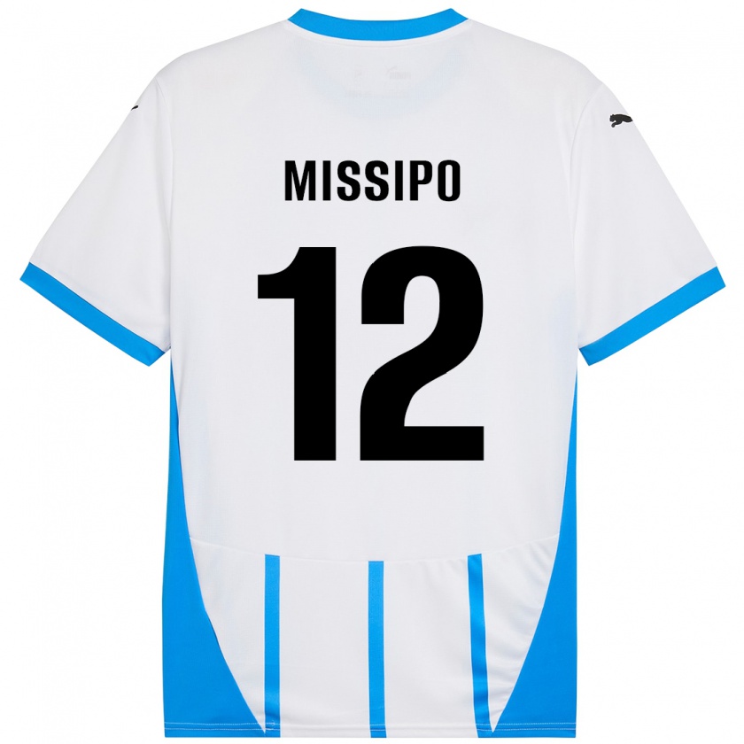 Kandiny Mujer Camiseta Kassandra Missipo #12 Blanco Azul 2ª Equipación 2024/25 La Camisa Chile