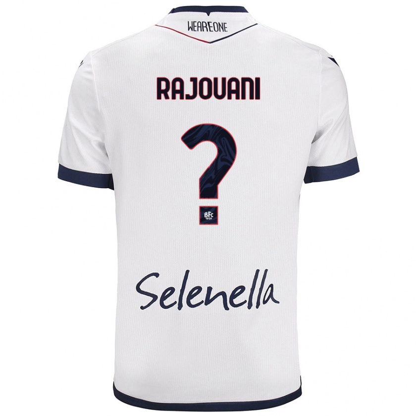 Kandiny Mujer Camiseta Yassir Rajouani #0 Blanco Azul Real 2ª Equipación 2024/25 La Camisa Chile