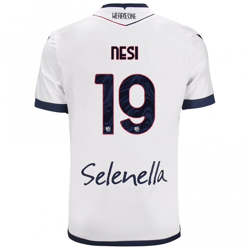 Kandiny Mujer Camiseta Luca Nesi #19 Blanco Azul Real 2ª Equipación 2024/25 La Camisa Chile