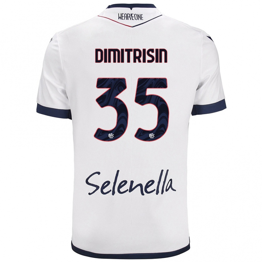 Kandiny Mujer Camiseta Danila Dimitrișin #35 Blanco Azul Real 2ª Equipación 2024/25 La Camisa Chile