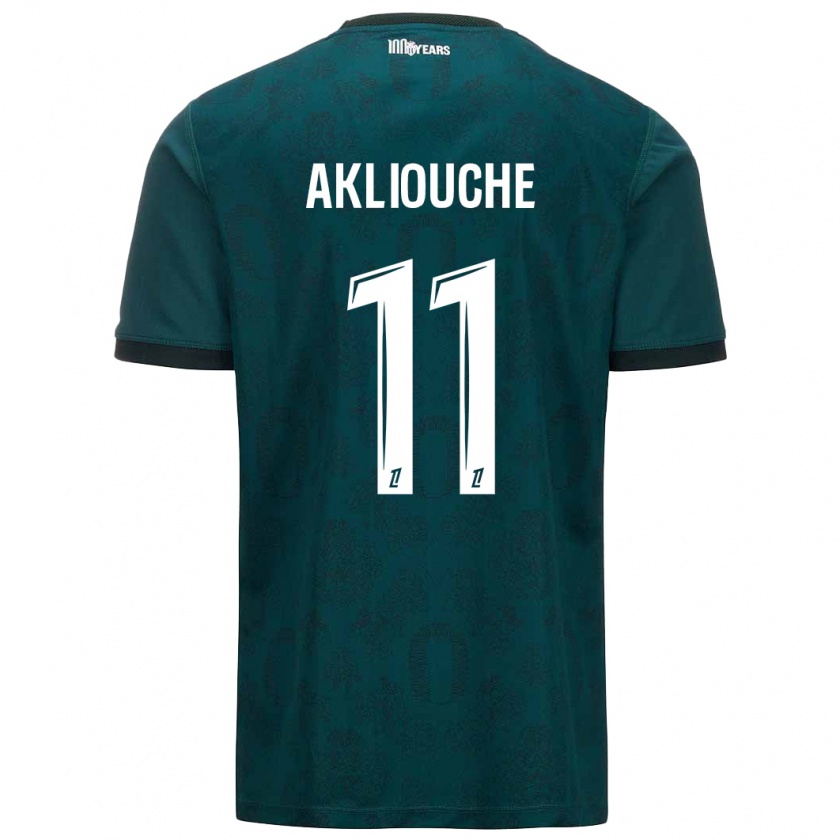 Kandiny Mujer Camiseta Maghnes Akliouche #11 Verde Oscuro 2ª Equipación 2024/25 La Camisa Chile