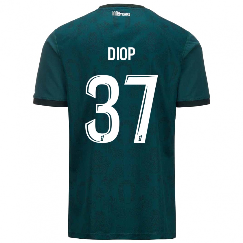 Kandiny Mujer Camiseta Edan Diop #37 Verde Oscuro 2ª Equipación 2024/25 La Camisa Chile