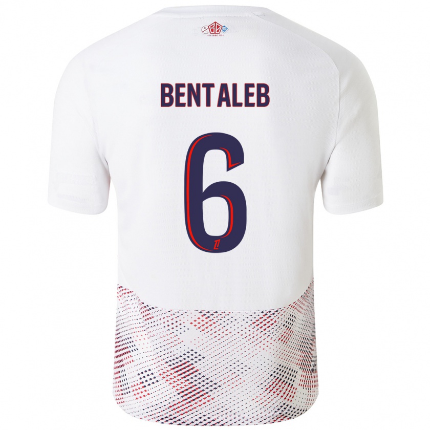 Kandiny Mujer Camiseta Nabil Bentaleb #6 Blanco Azul Real 2ª Equipación 2024/25 La Camisa Chile