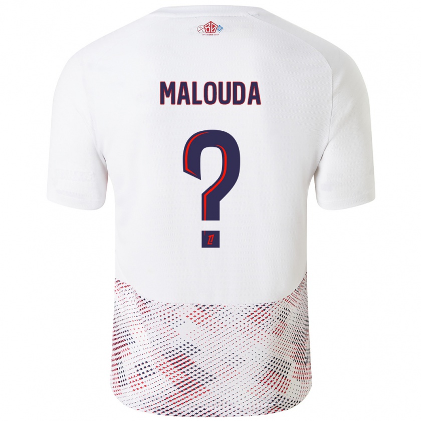 Kandiny Mujer Camiseta Aaron Malouda #0 Blanco Azul Real 2ª Equipación 2024/25 La Camisa Chile