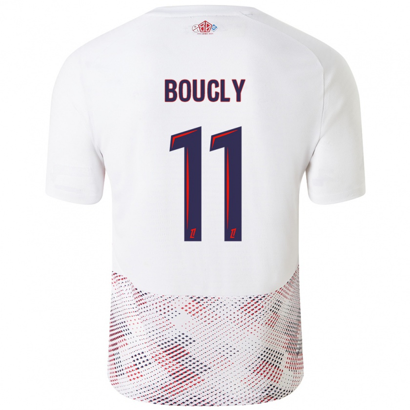 Kandiny Mujer Camiseta Maïté Boucly #11 Blanco Azul Real 2ª Equipación 2024/25 La Camisa Chile