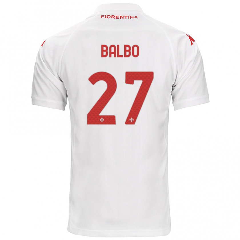 Kandiny Mujer Camiseta Luis Balbo #27 Blanco 2ª Equipación 2024/25 La Camisa Chile