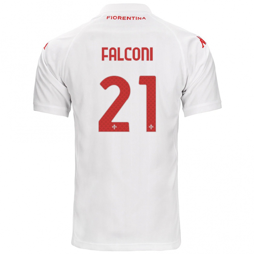 Kandiny Mujer Camiseta Niccolò Falconi #21 Blanco 2ª Equipación 2024/25 La Camisa Chile