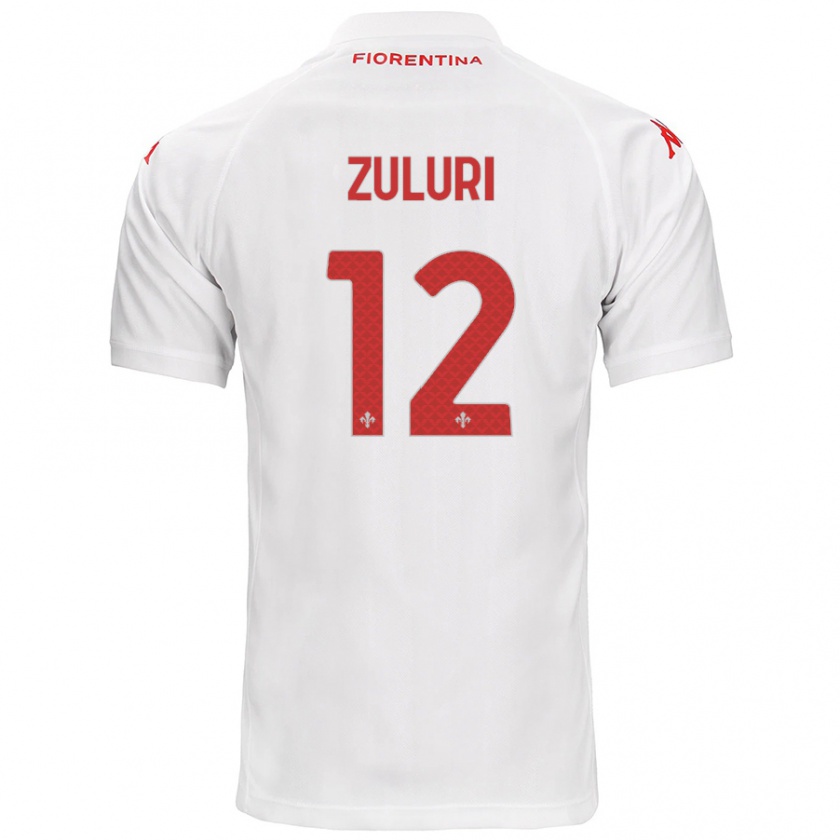 Kandiny Mujer Camiseta Athena Zuluri #12 Blanco 2ª Equipación 2024/25 La Camisa Chile