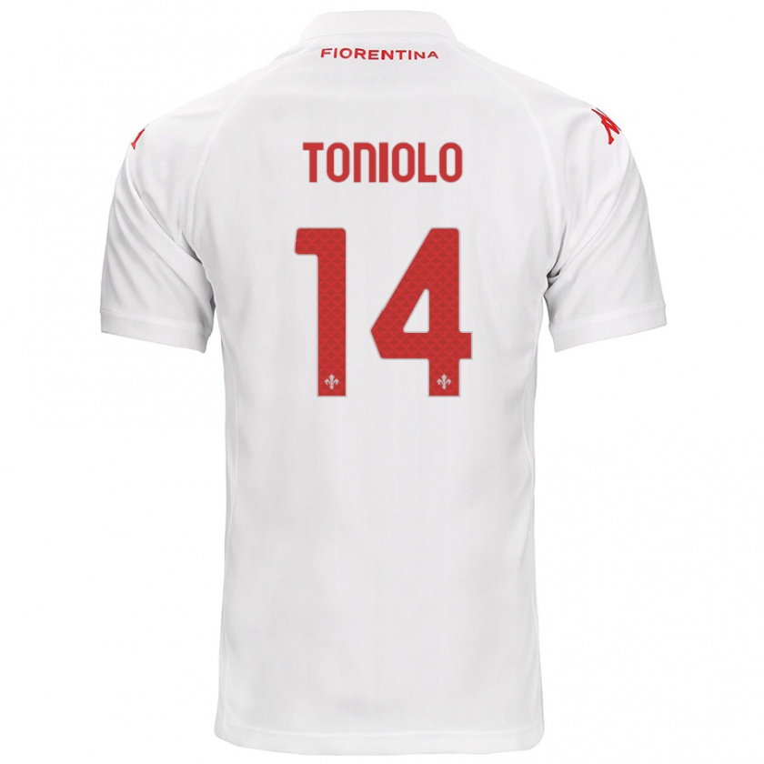 Kandiny Mujer Camiseta Martina Toniolo #14 Blanco 2ª Equipación 2024/25 La Camisa Chile