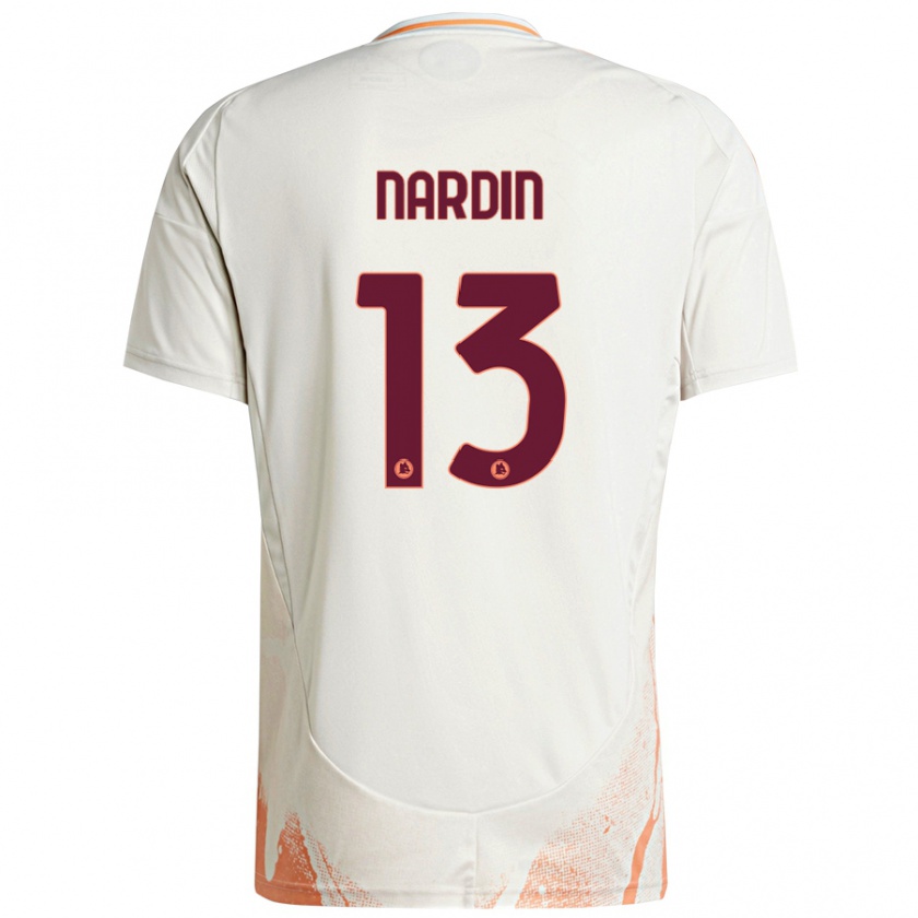 Kandiny Mujer Camiseta Federico Nardin #13 Crema Blanco Naranja 2ª Equipación 2024/25 La Camisa Chile