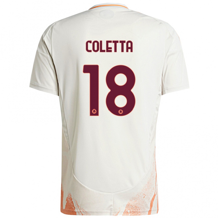 Kandiny Mujer Camiseta Federico Coletta #18 Crema Blanco Naranja 2ª Equipación 2024/25 La Camisa Chile