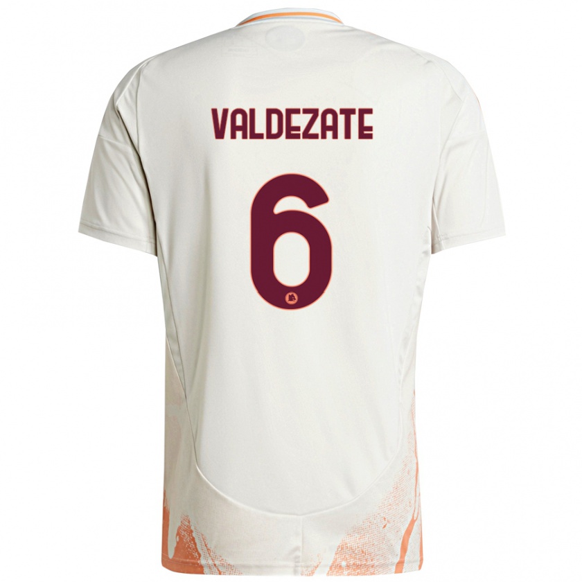 Kandiny Mujer Camiseta Oihane Valdezate #6 Crema Blanco Naranja 2ª Equipación 2024/25 La Camisa Chile