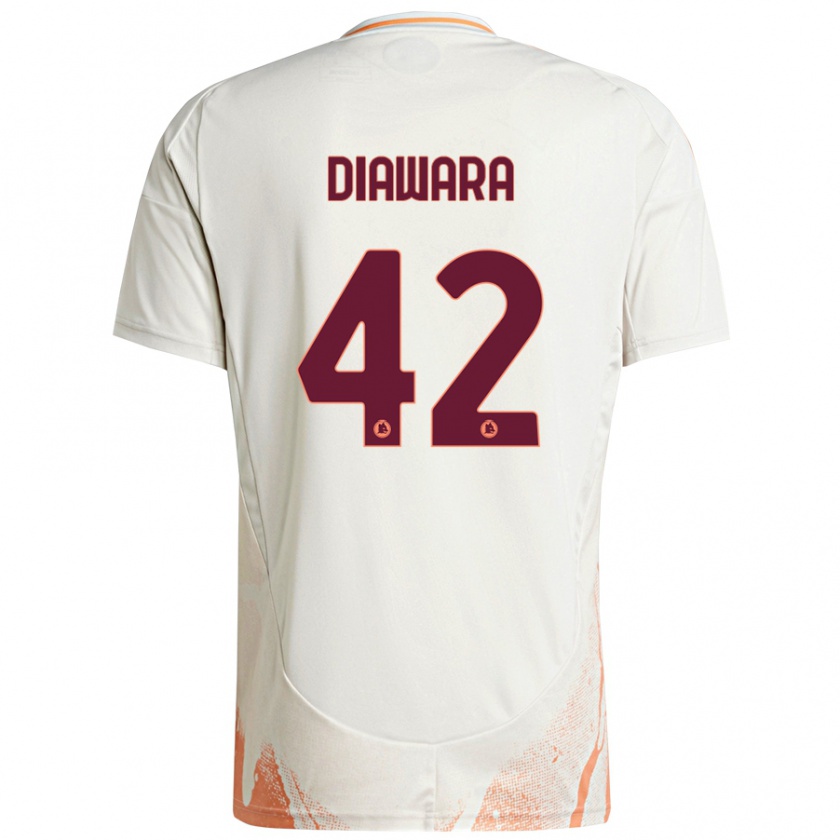 Kandiny Mujer Camiseta Amadou Diawara #42 Crema Blanco Naranja 2ª Equipación 2024/25 La Camisa Chile